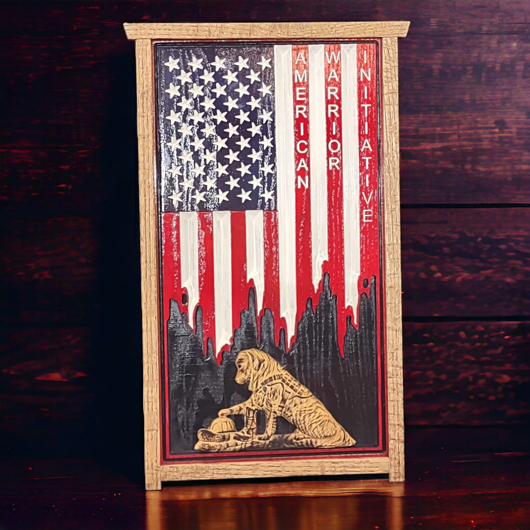 Patriot Flag With Oak Dog Insert