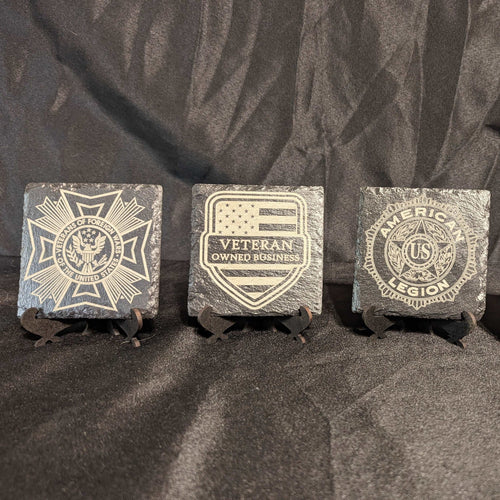 Veteran Slate Coaster Set